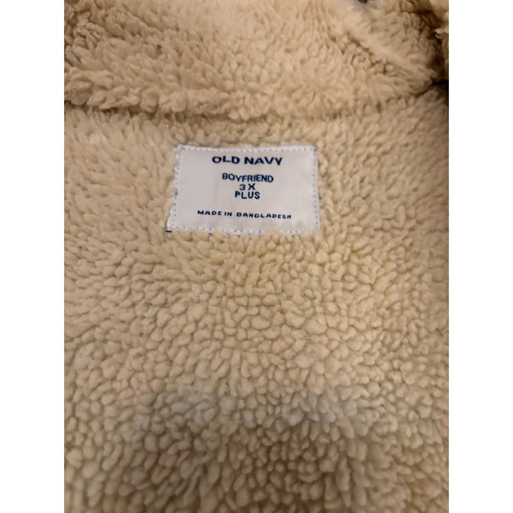 Old Navy Boyfriend Plus Sherpa Lined Denim barn chore Jacket Medium Wash 3X - Picture 8 of 9